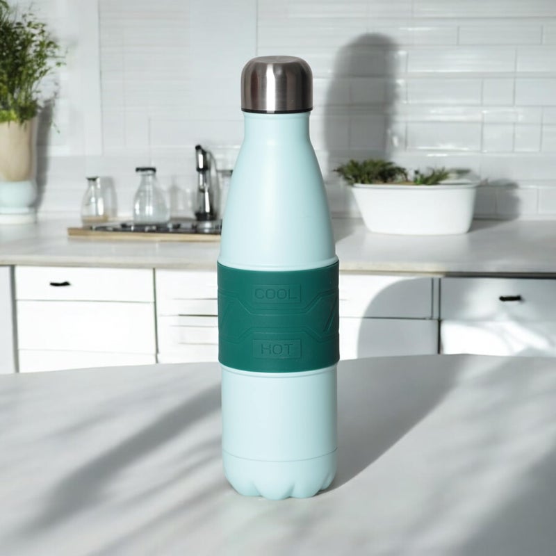 Bister Insulated Stainless Steel Water Bottle Tempsheild Technology 24Hrs Cold 12 Hrs Hot BPA Free Leak Proof Colder Hotter Longer 350 Ml Mat Green/Light Blue - Image 5